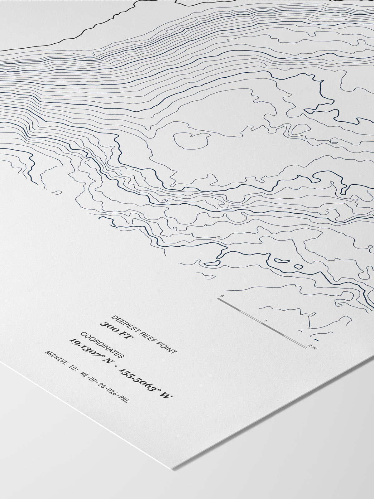 Detail of the Punaluʻu poster: Archive ID, scale bar and coordinates