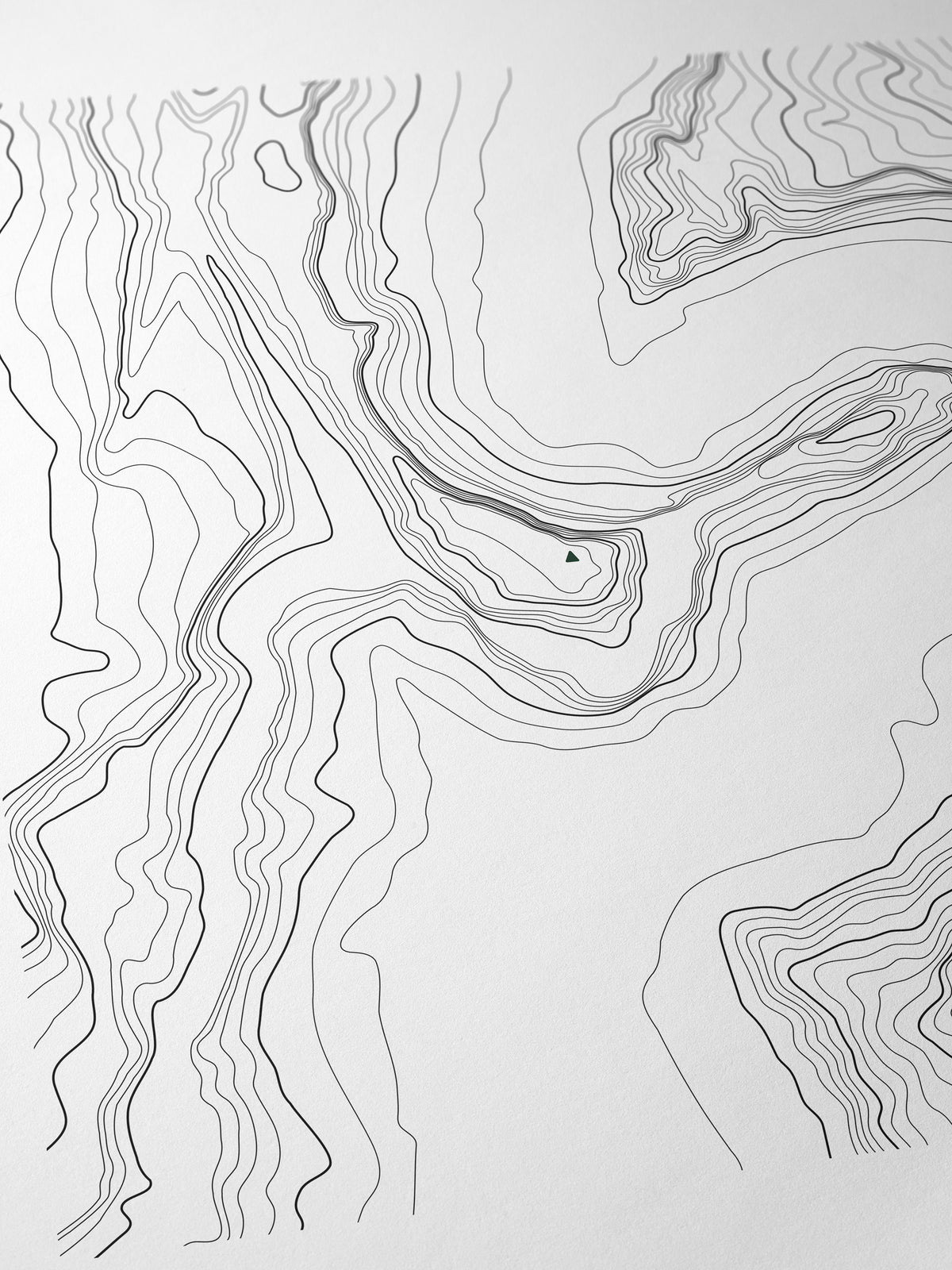 Angels Landing contour-art archival print shown framed on a wall - Horizon Editions.