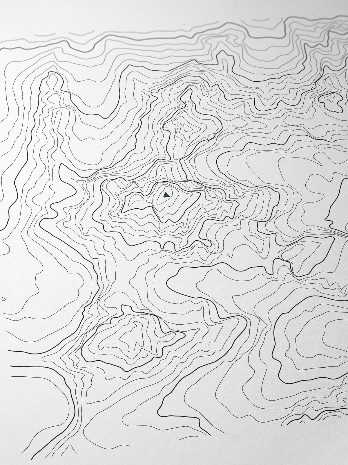 Grand Teton contour-art archival print shown framed on a wall - Horizon Editions.