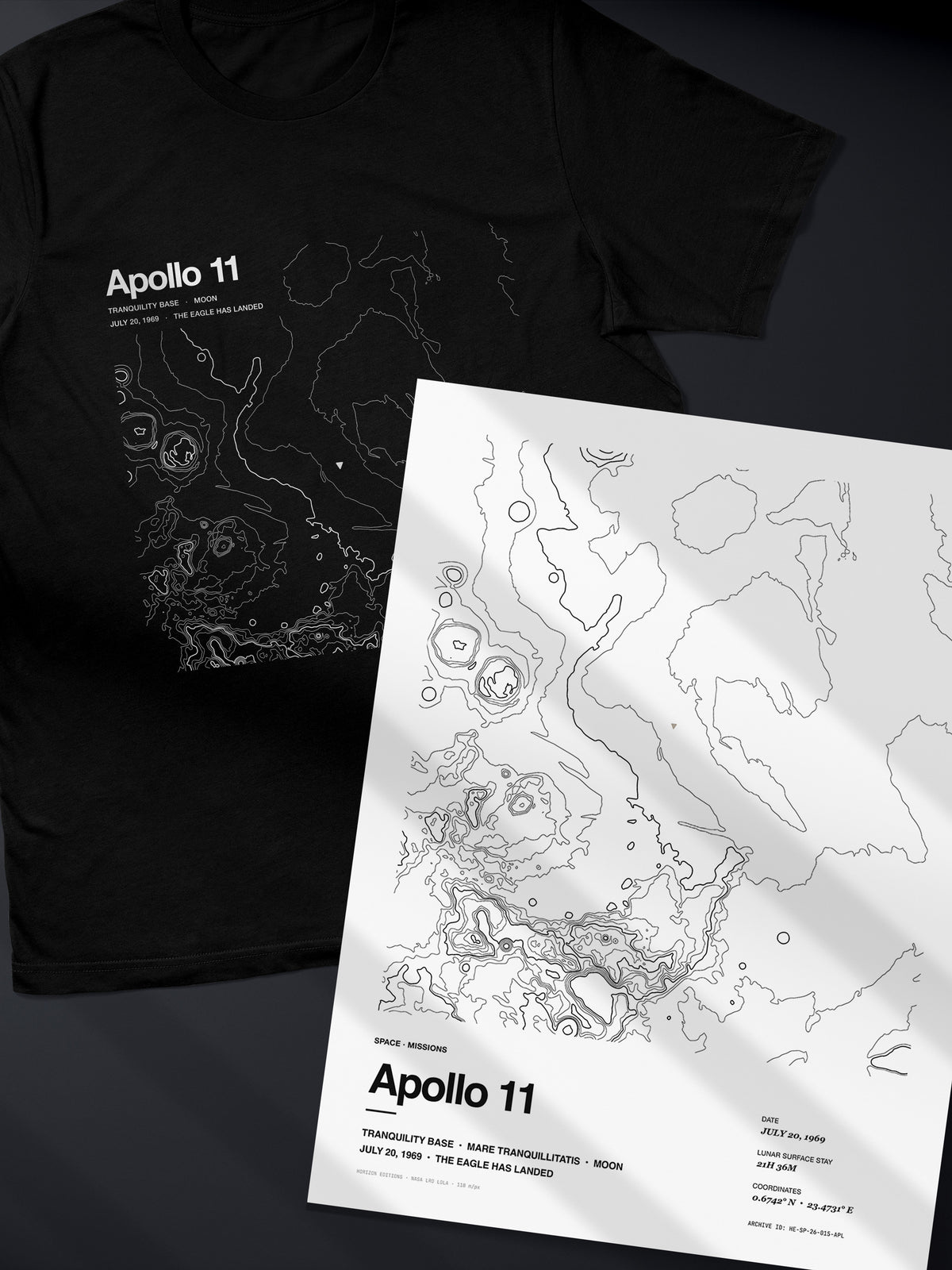 Apollo 11 Complete Edition - matched contour tee and archival print - Horizon Editions.