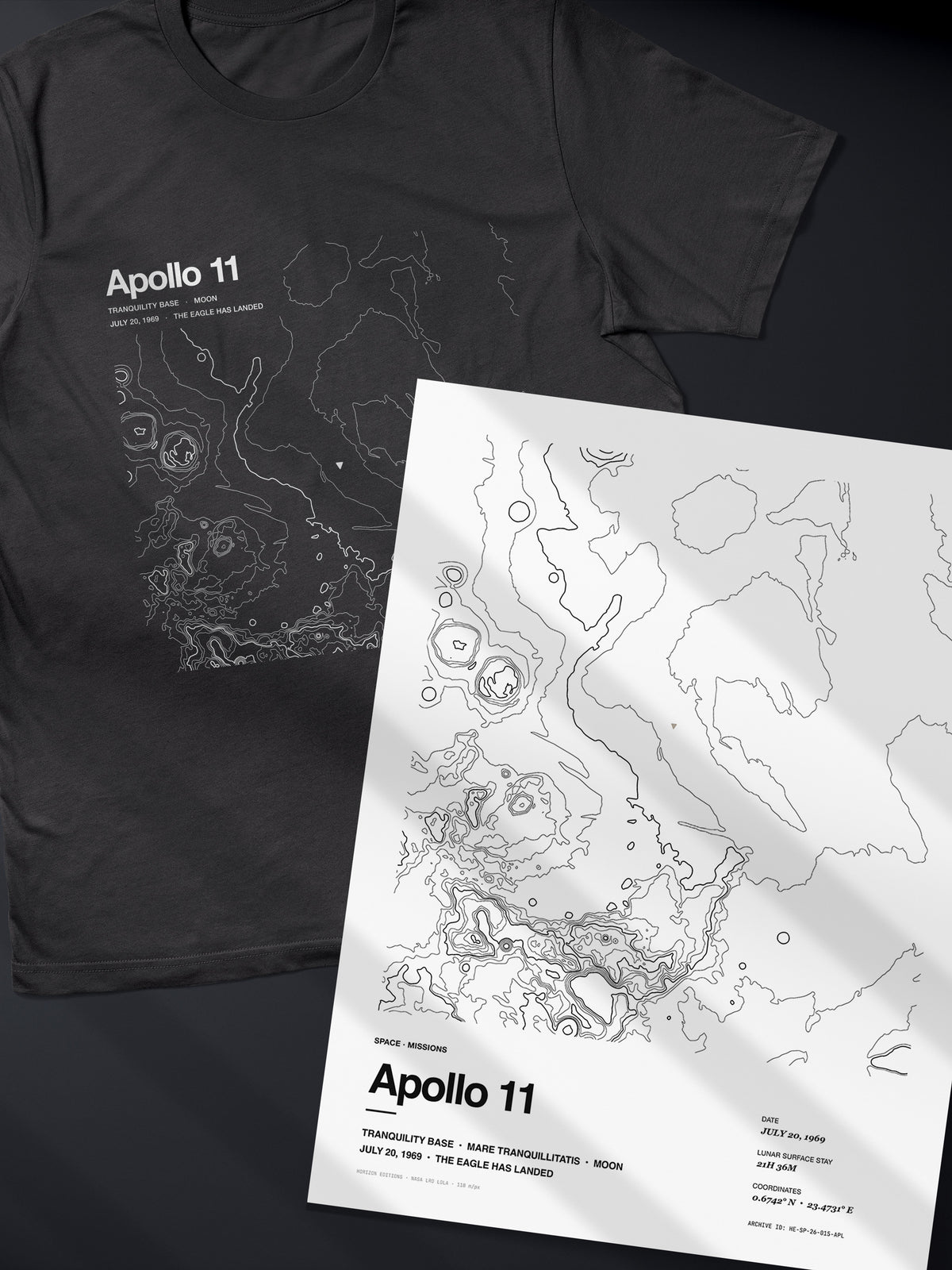 Apollo 11 Complete Edition - matched contour tee and archival print - Horizon Editions.