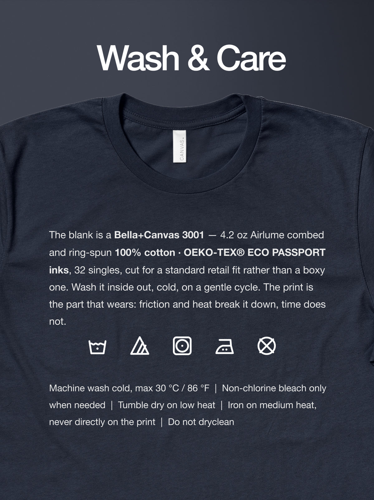 Pipeline, Banzai reef T-shirt care instructions